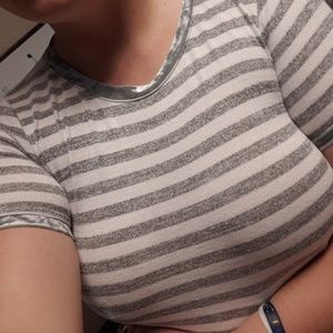 Like New Soft Grey Teen Gap Shirt velvet arms/neck